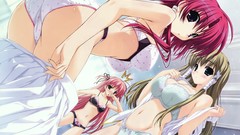 Ass navel Ribbons blondes skirts blush pink hair long hair 