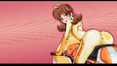 Ass nintendo pink background Daisy anime girls video games 