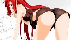 Ass red eyes long hair anime girls ecchi redheads Dakara Boku 