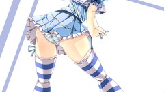 Ass stockings blue hair anime girls blue eyes touhou panties 