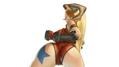 Ass white background horns blondes blue eyes artwork Simple 
