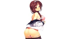 Ass white background red eyes blush anime girls lingerie 