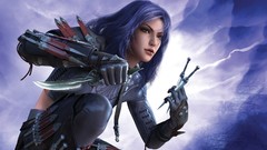 Assassins guild wars purple hair fantasy art Guild Wars 