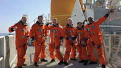 Astronaut action pose