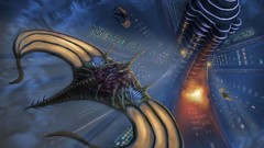 Attack paintings drawings flesh science fiction vessel digital 