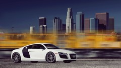 Audi cars audi r8 buildings automobiles white cars automotive 