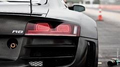 Audi cars races carbon fiber depth of field rear view cars Audi 