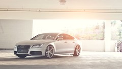 Audi silver parking sunlight vehicles audi a7 Quattro vossen 