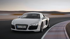 Audi track cars front roads sports cars white cars Audi R8 V10