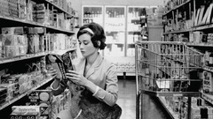 Audrey Hepburn deer monochrome