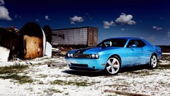 Auto cars Dodge Challenger American stripes vehicles sports 