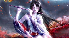 Autumn asians Anime flute