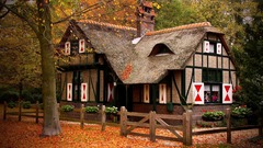 Autumn houses cottage