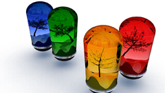 Autumn nature color glass