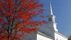 Autumn white vermont churches