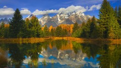 Autumn Wyoming reflections national park grand teton national 