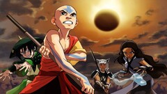 Avatar: The Last Airbender fantasy girl sky sun bald Aang Katara