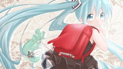 Bags skirts blush anime girls hatsune miku vocaloid twintails 