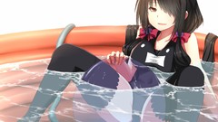 Balls white background red eyes sitting bows stockings hose 