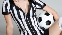 Balls woman soccer referee