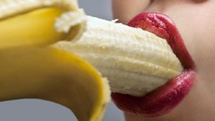 Bananas mouth sucking
