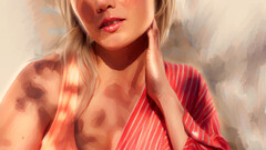 Bassem Khaled blonde French actress drawing french women artwork