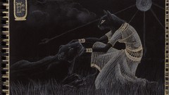 Bast drawings mythology traditional art