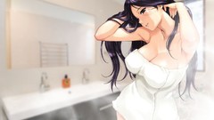 Bathing anime girls bare