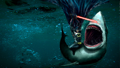 Batman lightsabers Sharks underwater