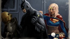 Batman superman Gotham City dc comics artwork supergirl 