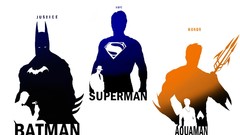Batman superman silhouettes trio superheroes dc comics aquaman