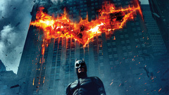 Batman The Dark Knight Movies fire skyscraper Christian Bale