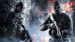 Battlefield 3 fan art gas masks artwork video games man with 
