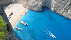 Bay Boats Greece Islands Seaside Beaches vehicles Zakynthos