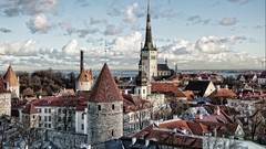 Bay Tallinn Estonia churches towns medieval buildings townscape