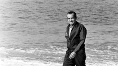Beach grayscale richard nixon