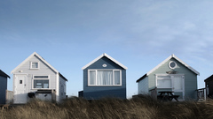 Beach huts sky nature