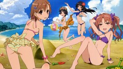 Beaches anime girls bikini toaru majutsu no index toaru kagaku 