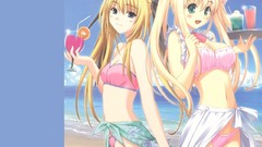 Beaches anime girls bikini twintails Kono Aozora ni Yakusoku wo 