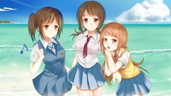 Beaches anime girls school uniforms tari tari Miyamoto Konatsu 