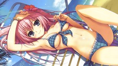 Beaches long hair anime girls blue eyes tomose shunsaku 