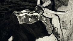 Beads rocks fashion looking up fashion model grayscale fashion 