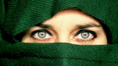 Beautiful eyes woman Green