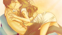 Beds kissing couple artwork