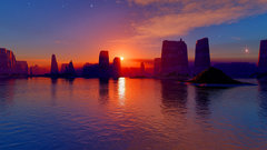 Begin summer night sunset