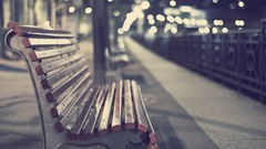 Bench bokeh depth of field streetscape