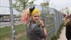 Berlin blondes fingernails fingers on lips