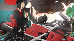 Bike red Kawasaki motor