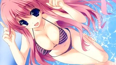 Bikini long hair pink