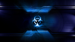 biohazard digital art artwork blue dark Biohazard (Sign)